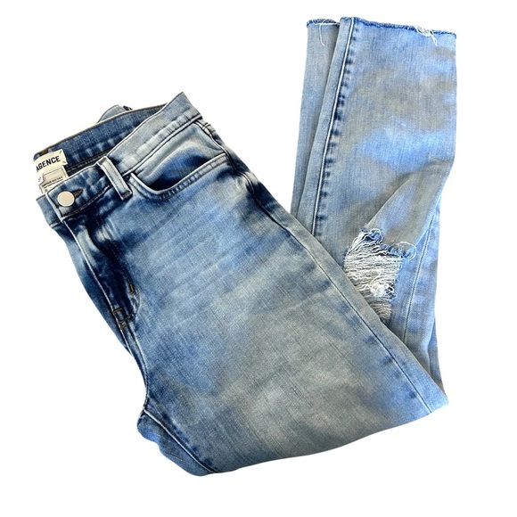 L'AGENCE Light Blue Cropped Raw Hem Jeans SZ 27 - Picture 1 of 3